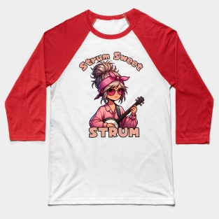 banjo Messy bun mom Baseball T-Shirt